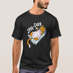 Camiseta Dia de Spa de Gato Preguiçoso Fofo Bem-Estar Supor
