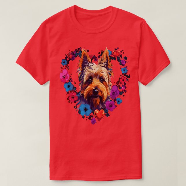 Camiseta Dia de Terrier Valentine australiano (Frente do Design)