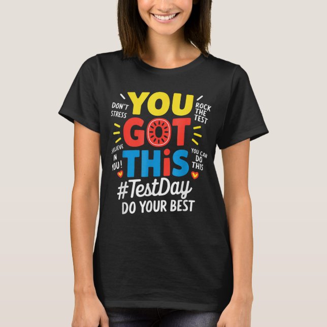 Camiseta Dia De Teste Agita O Dia De Teste Do Professor Que (Frente)