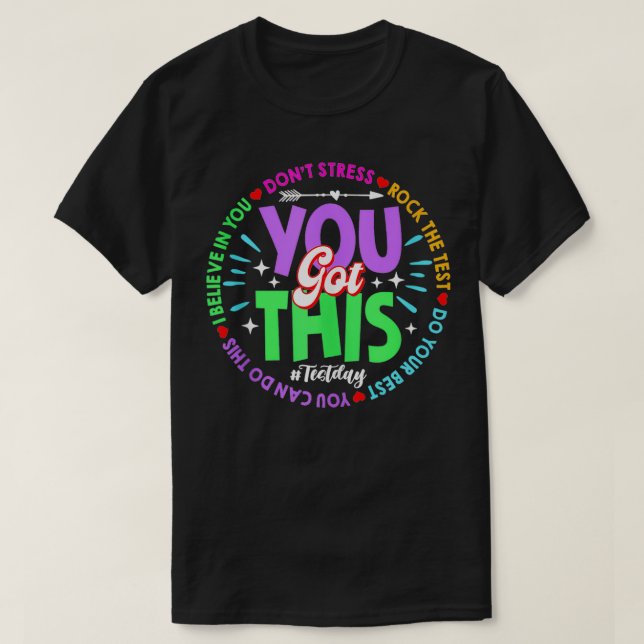 Camiseta Dia De Teste Agita O Dia De Teste Do Professor Que (Frente do Design)