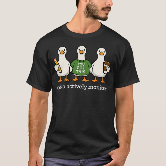 Camiseta Dia de Teste do Professor Engraçado para Monitorar (Frente)