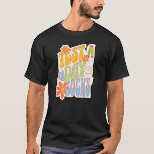 Camiseta Dia de Teste Flores Vintage dos Anos 70 Sinal de P