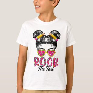 Camiseta Dia de Teste Meninas Mensageiras de Cabelo de Arma