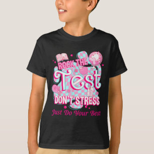 Camiseta Dia de Teste Rock The Test Motivacional Para Profe