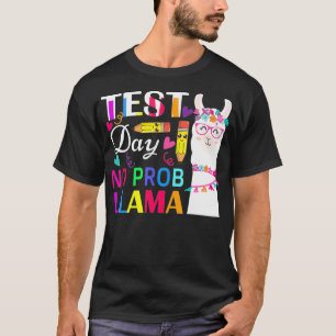 Camiseta Dia de Teste Sem Prob Llama Engraçado Testando Pr