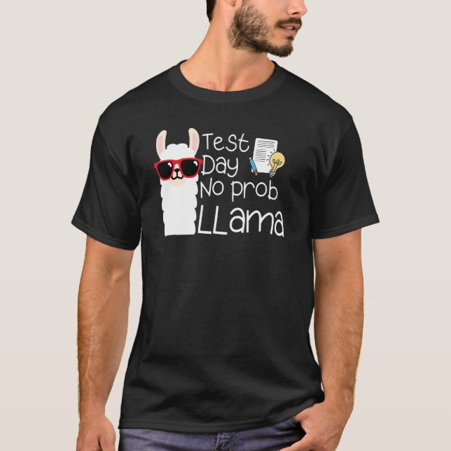 Camiseta Dia de Teste Sem Prob Llama, Lama - Dia de Teste d (Frente)