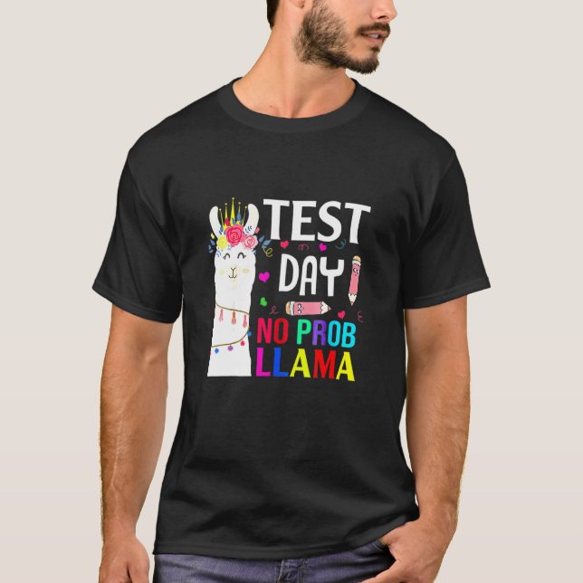 Camiseta Dia de Teste Sem Prob Llama Llama Professor (Frente)