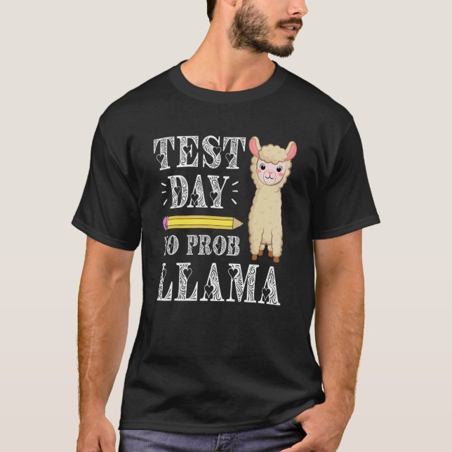 Camiseta Dia de Teste Sem Prob Llama Teste Dia de Teste Tes (Frente)