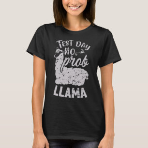 Camiseta Dia de Teste Sem Prob Llama Vintage Professor Exam