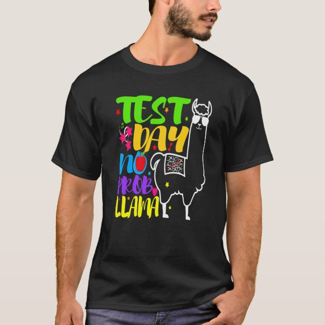 Camiseta Dia de Teste Sem Problema Dia de Teste Para Profes (Frente)
