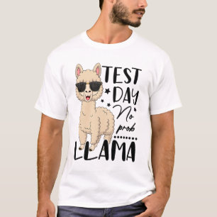 Camiseta Dia de Teste Sem Teste Prob Llama Estudante Teste