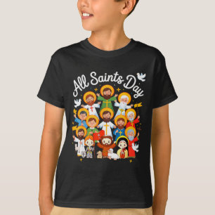 Camiseta Dia de Todos os Santos Crianças Católicas St Franc