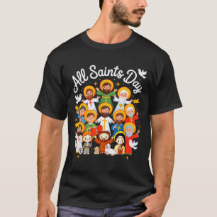 Camiseta Dia de Todos os Santos Crianças Católico St Franci