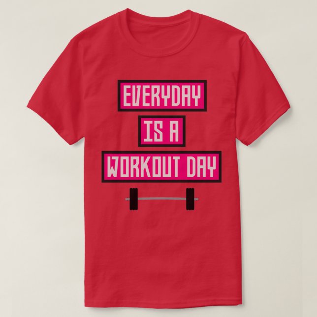 Camiseta Dia de Workout diário R52c3 (Frente do Design)