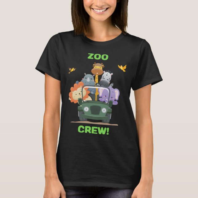 Camiseta Dia de Zoológico & Equipe Zoo Fofa (Frente)