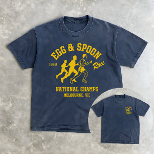 Camiseta Dia Divertido de Esportes Corrida de Ovo e Colher
