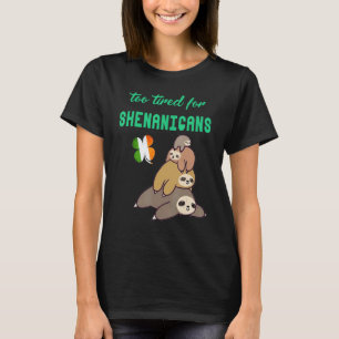 Camiseta Dia Divertido de São Patrício para Mãe Cansada Enf