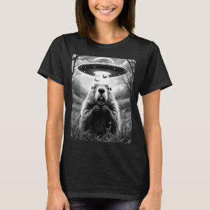 Camiseta Dia Divertido do Ground Hog Fofa Selfie de Ground