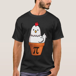 Camiseta Dia Divertido do Pi Frango Pot Pi Matemática 3 14