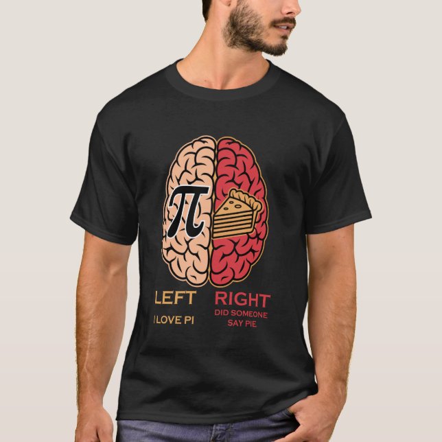 Camiseta Dia Divertido do Pi Torta de Maçã Pi Esquerdo Dire (Frente)