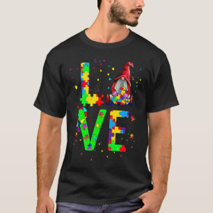 Camiseta Dia do Autismo Amor Autismo Gnomos Fita
