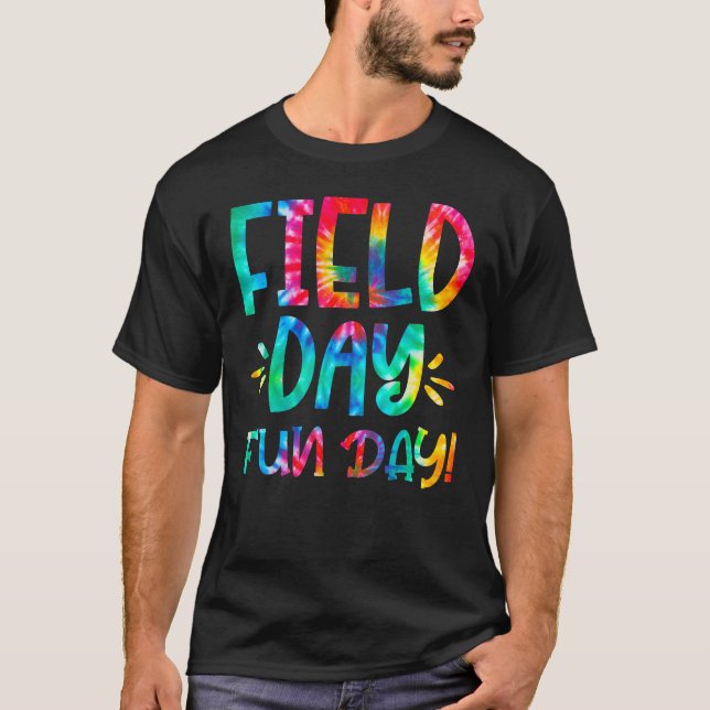 Camiseta Dia do Campo Escolar Diversão Tie Dye Field Day 20 (Frente)