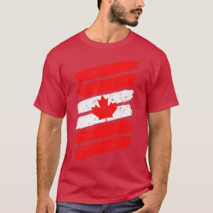 Camiseta Dia do Canadá Bandeira Vintage Homens Mulheres Cri