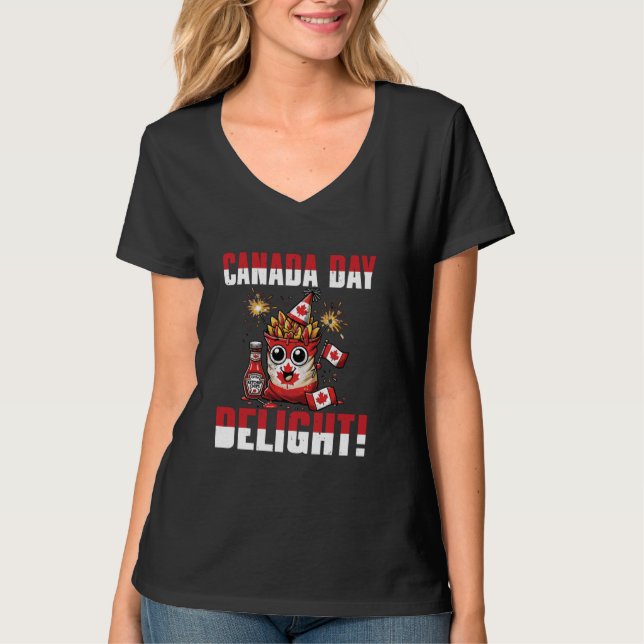 Camiseta Dia do Canadá Delight! - Bolsa De Cips De Ketchup  (Frente)