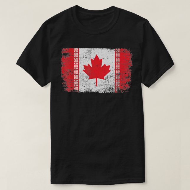 Camiseta Dia do Canadá Engraçado Canadiano Afetou Eh Flag M (Frente do Design)