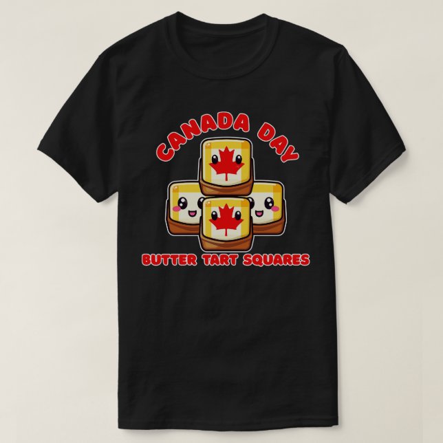 Camiseta Dia do Canadá Engraçado Kawaii Butter Tart Squares (Frente do Design)