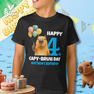 Camiseta DIA DO CAPIVARA FELIZ Personalizado 4º Aniversário