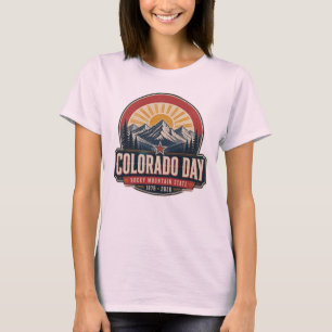 Camiseta Dia do Colorado Estado das Montanhas Rochosas Vint