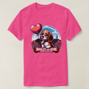 Camiseta Dia do Coração de Hollywood - Balão do Amor Beagle