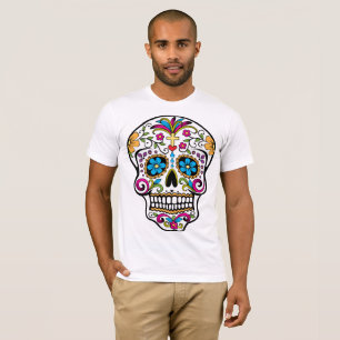 Camiseta dia do crânio das calaveras decoradas com morto