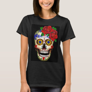 CAMISETA DIA DO CRÂNIO DO AÇÚCAR E DO T-SHIRT INOPERANTE