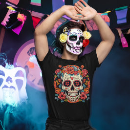 Camiseta Dia do Crânio do Açúcar Mexicano Morto