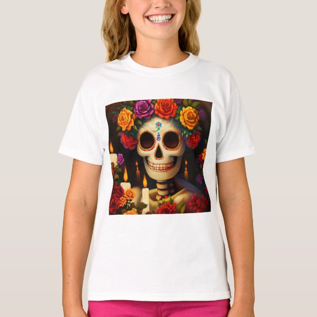 Camiseta Dia do Crânio do Açúcar Morto 3 (Frente)