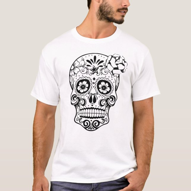 Camiseta Dia Do Crânio Mexicano Morto Do Açúcar (Frente)