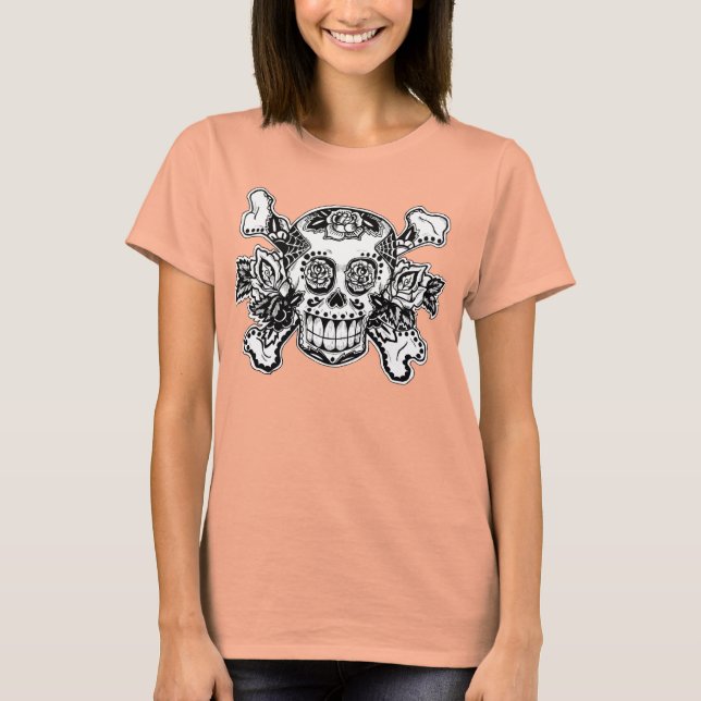 Camiseta Dia do Crânio Morto e Crossbones (Frente)