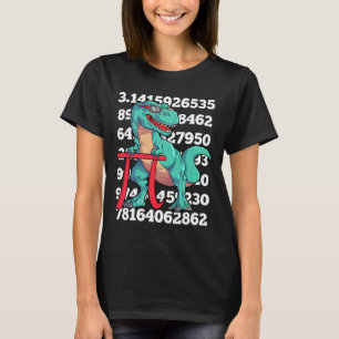 Camiseta Dia do Dinosaur Pi T Rex Matemática Divertida 3.14