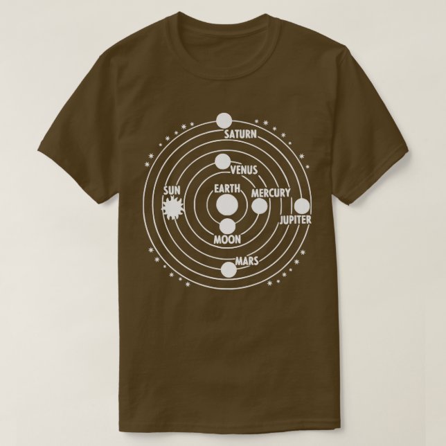 Camiseta Dia do Espaço Astronauta Planetas Universos Estrel (Frente do Design)