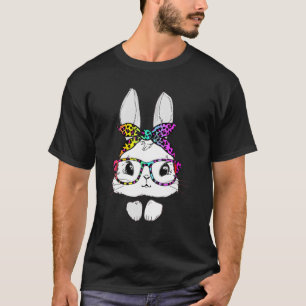 Camiseta Dia do felz pascoa 2022 Coelhinho Rosto Arco-Íris