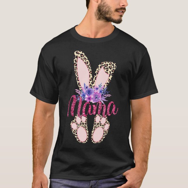 Camiseta Dia do Felz pascoa 2022 Leopard Bunny Rabbit Gi (Frente)