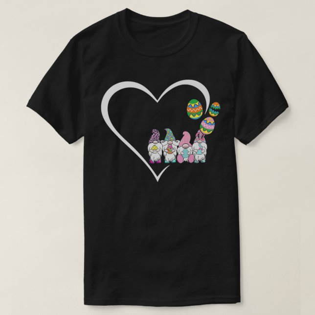 Camiseta Dia do felz pascoa 2022 Trio Bunny Gnomt Hug E (Frente do Design)