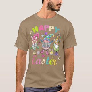 Camiseta Dia do Felz pascoa de Ovos de Páscoa Bunny Gnomo H
