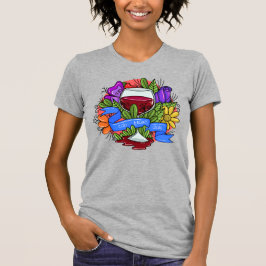 Camiseta Dia do Franco de Cabernet, vinho empoeirado floral