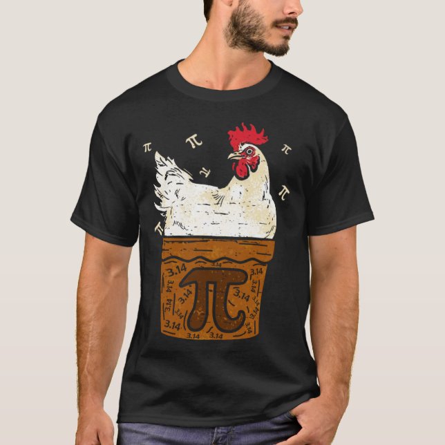 Camiseta Dia do Frango Pot PI  Homens Mulheres Crianças Mat (Frente)