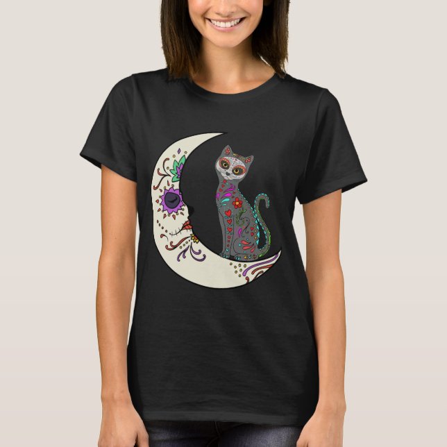 Camiseta Dia Do Gato Morto Na Lua Adorava Açúcar De Gato Me (Frente)