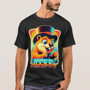 Camiseta Dia do Groundhog Respeite O Sombra Engraçado Humor