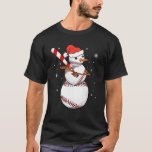 Camiseta Dia do Jogo Baseball Snowman Balls Snow Christmas<br><div class="desc">Dia de Jogo Baseball Snowman Bola Pijama de Natal</div>